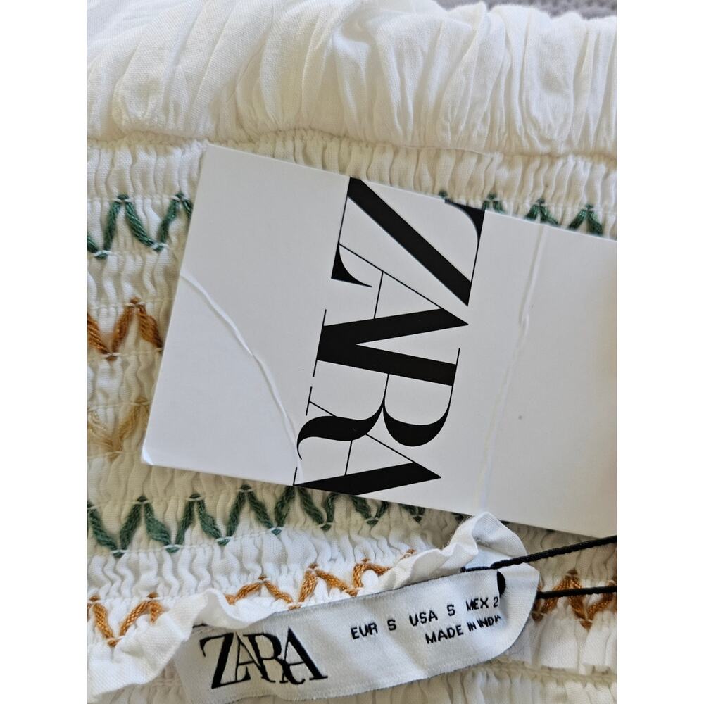 Zara Maxi Skirt with Multicolor Ocean Embroidery Like New Size S - Picture 9 of 12